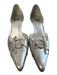 Stuart Weitzman Shoe Size 7.5 Silver Leather Pointed Toe Bow Detail Shoes Silver / 7.5