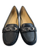 Coach Shoe Size 7.5 Black Leather Silver Hardware Rounded Toe Logo Loafer Shoes Black / 7.5