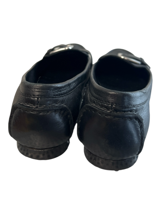 Cole Haan Shoe Size 8 Black Leather Almond Toe Buckle Detail Flat Loafer Shoes Black / 8