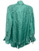 VVB Victoria Beckham Size 4 Aqua Blue Silk Long Sleeve Tie Back high neck Top Aqua Blue / 4