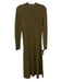 Jason Wu Size M Olive Green Cashmere Ribbed Knit Speckled Long Sleeve Dress Olive Green / M