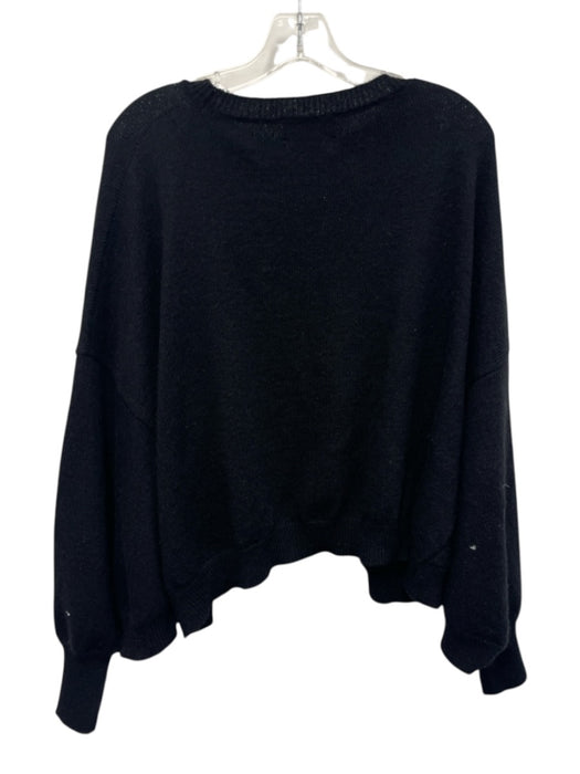 Essentiel Antwerp Size One Size Black Acrylic & Mohair Blend Knit Poncho Sweater Black / One Size