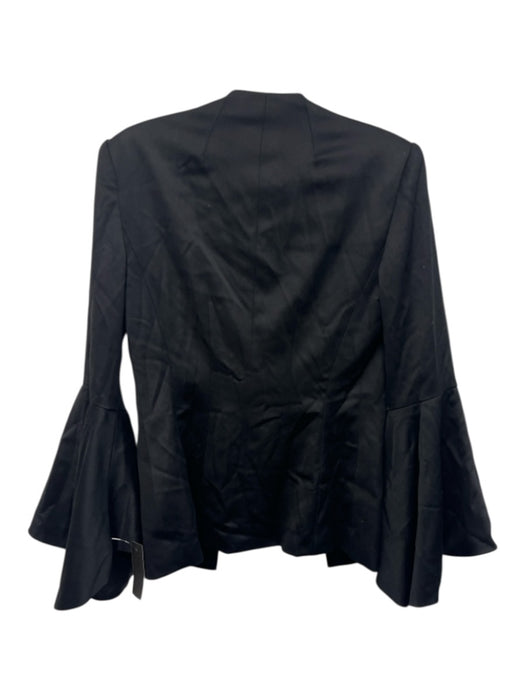 Alice + Olivia Size 4 Black Wool Blend High Neck Hook & Eye Front Jacket Black / 4