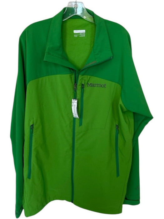 Marmot Size XXL Kermit Green Polyester Embossed Long Sleeve Velcro Men's Jacket Kermit Green / XXL