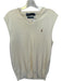 Polo Size M Cream Pima Cotton logo V Neck Ribbed Detail Men's Sweater Cream / M