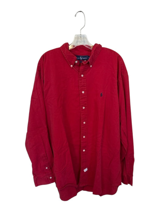 Ralph Lauren Size XXL Red Cotton logo Button Up Collar Men's Shirt Red / XXL