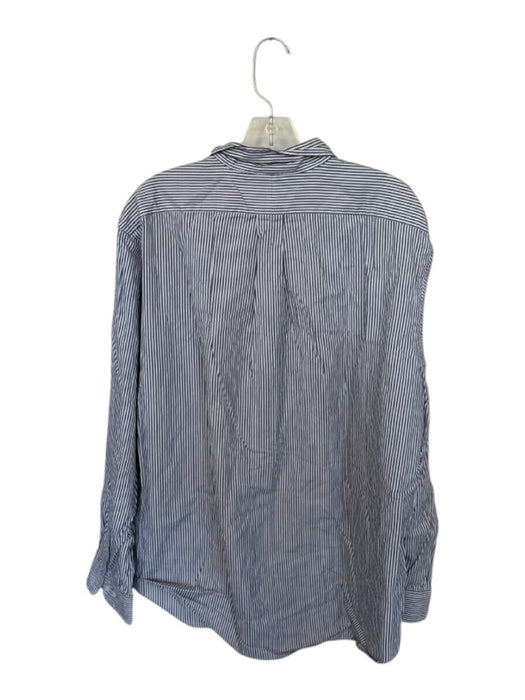 Ralph Lauren Size 16.5 Black & White Cotton Striped Button Up Collar Men's Shirt Black & White / 16.5