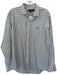 Polo Size L Blue & White Cotton Grid Button Up Classic Fit Men's Shirt Blue & White / L