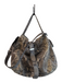 Michael Kors Black & Green Leather Animal Skin Silver Hardware Envelope Hem Bag Black & Green / M
