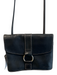 Fossil Black Leather Silver Hardware Envelope Flap Magnetic Close Crossbody Bag Black / S