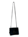 Fossil Black Leather Silver Hardware Envelope Flap Magnetic Close Crossbody Bag Black / S
