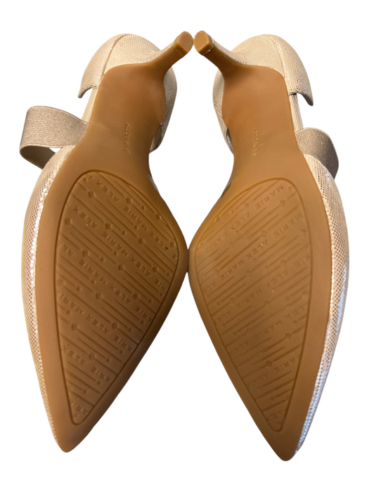 Alex Marie Shoe Size 8.5 Beige Manmade Material Pointed Toe Shimmer Detail Heels Beige / 8.5