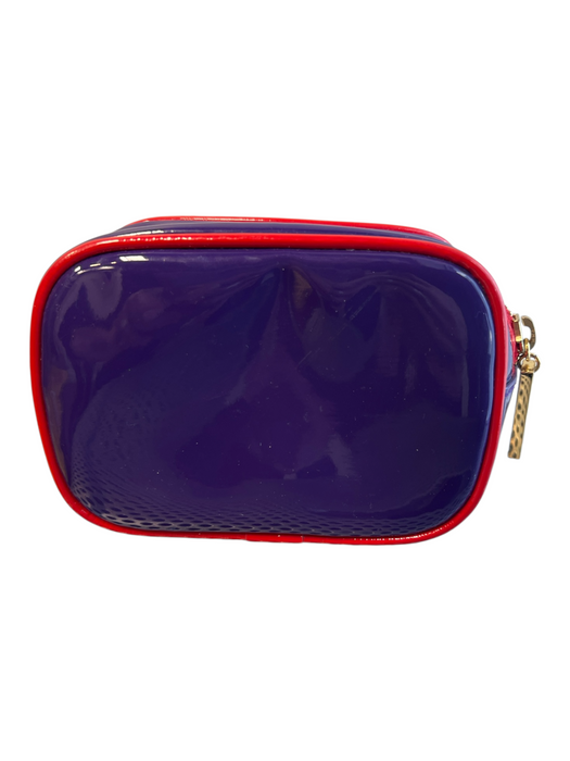 Tory Burch Purple & Red No Fabric Tag Patent Top Zip make up Purple & Red