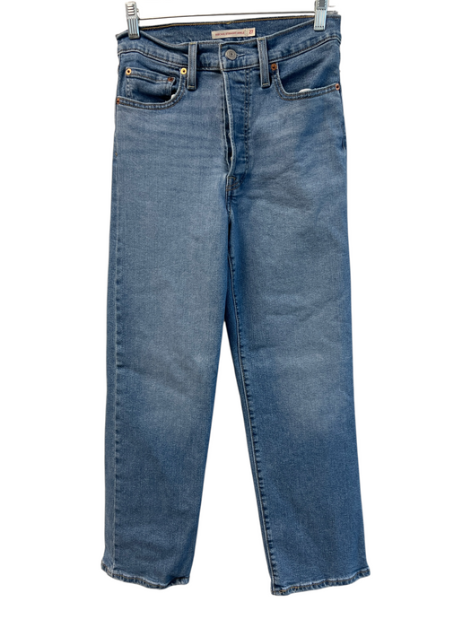 Levi Strauss & Co. Size 27 Blue Cotton Blend High Waist Button Fly Ankle Jeans Blue / 27