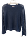 J.Crew Size M Navy Cotton Round Neck Open Knit Long Sleeve Sweater Navy / M