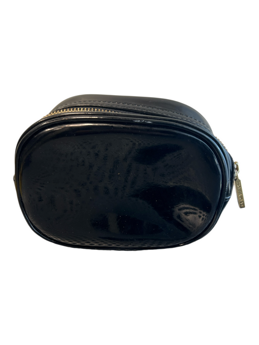 Tory Burch Black No Fabric Tag Patent Top Zip make up Black