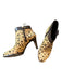 Tory Burch Shoe Size 8 Brown & Tan Leather Fur Animal Print Side Zip Booties Brown & Tan / 8