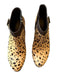 Tory Burch Shoe Size 8 Brown & Tan Leather Fur Animal Print Side Zip Booties Brown & Tan / 8