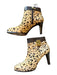 Tory Burch Shoe Size 8 Brown & Tan Leather Fur Animal Print Side Zip Booties Brown & Tan / 8