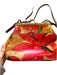 Patricia Nash Pink & Yellow Leather Flowers Kiss Lock Adjustable Strap Purse Pink & Yellow / M