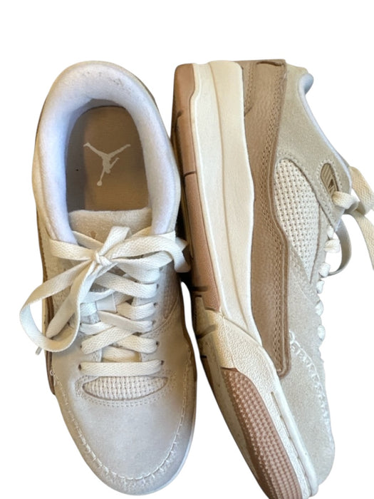 Nike Air Jordan Shoe Size 8.5 Cream & White Leather & Suede Athletic Sneakers Cream & White / 8.5