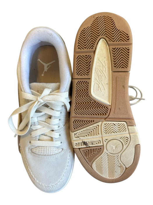 Nike Air Jordan Shoe Size 8.5 Cream & White Leather & Suede Athletic Sneakers Cream & White / 8.5