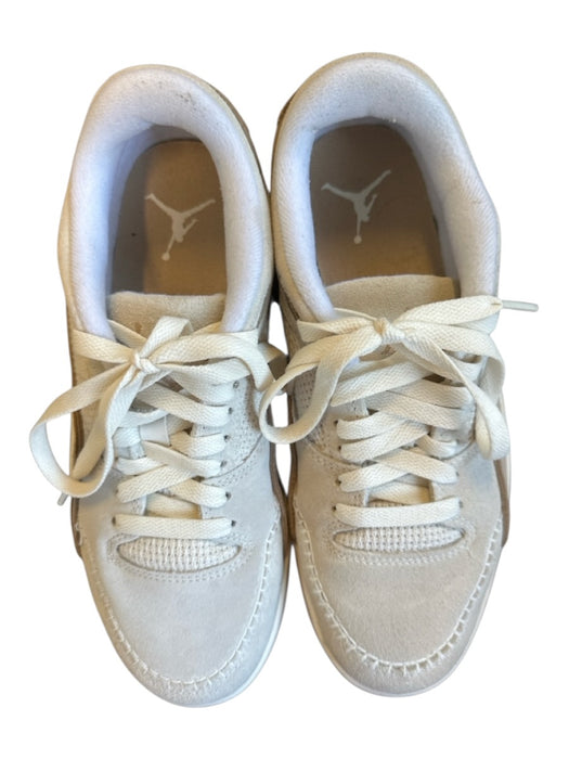 Nike Air Jordan Shoe Size 8.5 Cream & White Leather & Suede Athletic Sneakers Cream & White / 8.5