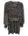 The Kooples Size 2 Silver Polyester Fully Sequined Long Balloon Sleeve Dress Silver / 2