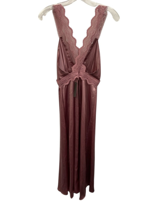 The Kooples Size 1 Mauve Pink Silk Lace Trim Cutout Criss Cross Back Slip Dress Mauve Pink / 1