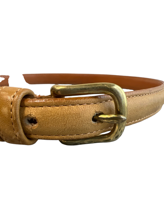 Coach Tan Leather Brass Buckle Thin Belts Tan / 28