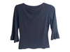 Trina Turk Size Small Black Viscose Blend Scoop Neck 3/4 Sleeve Top Black / Small