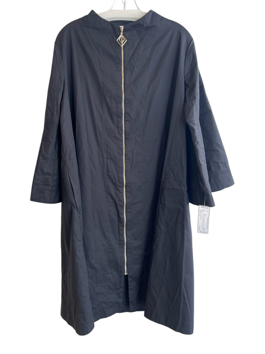 Diane Bailey Size XL Black Cotton Blend Front Zip Long Wide Sleeve Dress Black / XL