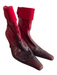 Stuart Weitzman Shoe Size 6 Red Leather Suede Ombre Pointed Square Toe Booties Red / 6