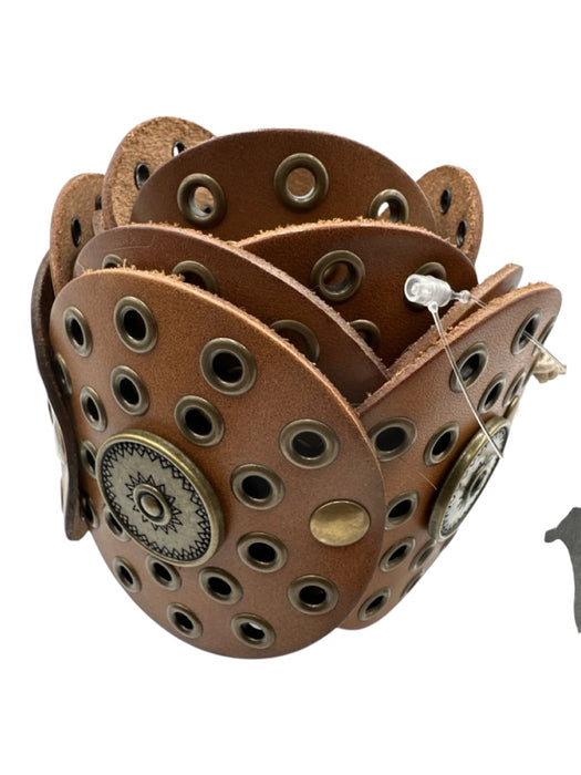 Tularosa Brown Bronze hardware Grommets Circles Statement Belts Brown / M/L