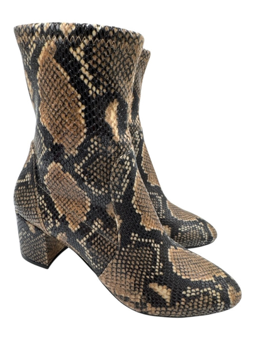 Stuart Weitzman Shoe Size 6.5 Black, Brown, Beige Leather Upper Shimmer Booties Black, Brown, Beige / 6.5