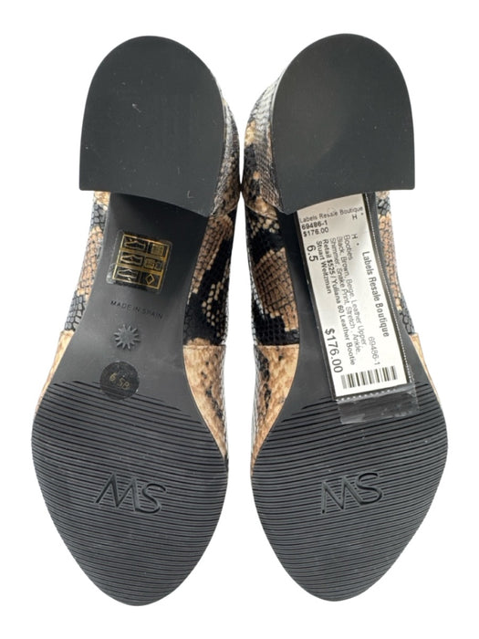 Stuart Weitzman Shoe Size 6.5 Black, Brown, Beige Leather Upper Shimmer Booties Black, Brown, Beige / 6.5