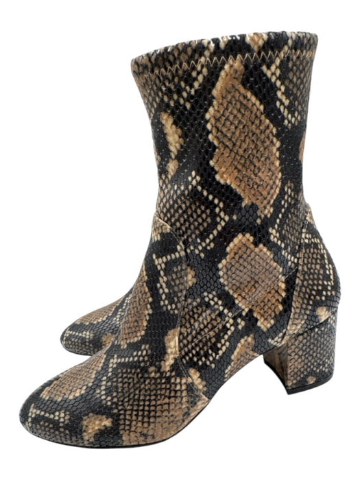 Stuart Weitzman Shoe Size 6.5 Black, Brown, Beige Leather Upper Shimmer Booties Black, Brown, Beige / 6.5
