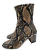 Stuart Weitzman Shoe Size 6.5 Black, Brown, Beige Leather Upper Shimmer Booties Black, Brown, Beige / 6.5