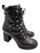 Valentino Garavani Shoe Size 38.5 Black Leather Gold Studs Combat Booties Black / 38.5