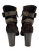 Fendi Shoe Size 36.5 Brown & Gold Suede leather Logo High Block Heel Booties Brown & Gold / 36.5