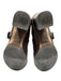 Fendi Shoe Size 36.5 Brown & Gold Suede leather Logo High Block Heel Booties Brown & Gold / 36.5