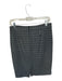 J Crew Size 2 Black & Gray Polyester & Wool Houndstooth Back Zip Back Slit Skirt Black & Gray / 2