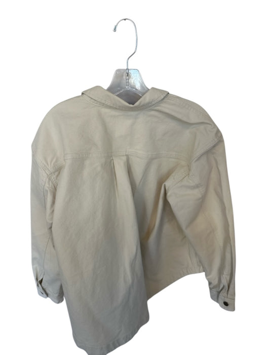 Carhartt NWT Size L Cream Cotton Blend Pockets Button Up Collar Men's Jacket Cream / L
