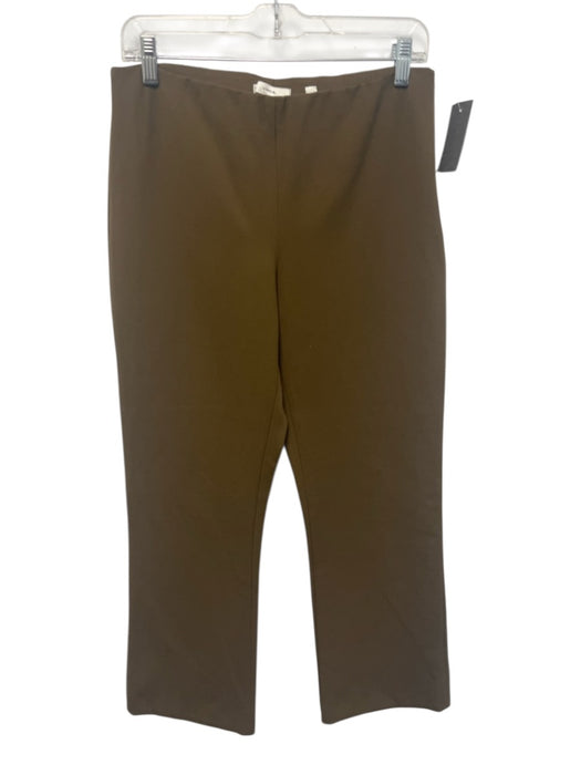Vince Size L Olive Green Cotton Blend Elastic Waist Cropped Straight Leggings Olive Green / L