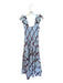 Hill House Size XS Blue & Maroon Cotton Smocked Plaid Flutter Sleeve Maxi Dress Blue & Maroon / XS