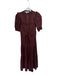 Sea New York Size 0 Brown Cotton 3/4 Balloon Sleeve Ruffles Buttons Dress Brown / 0