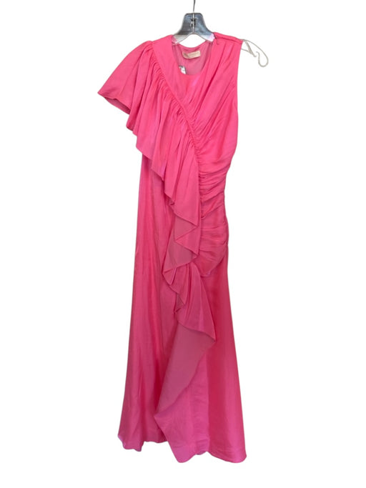 Ulla Johnson Size 0 Hot pink Viscose Blend Flutter Sleeves Gathered Maxi Dress Hot pink / 0