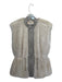 Rebecca Taylor Size Est S Gray & Cream Lamb leather Faux Fur Full ZIp Vest Gray & Cream / Est S