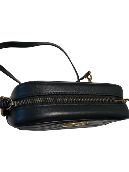 Gucci Black & Gold Leather Matelasse Chain Strap Crossbody Bag Black & Gold / S