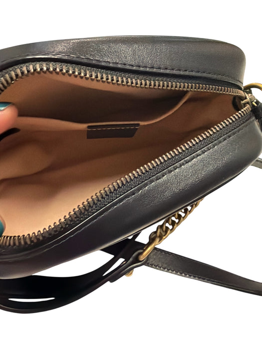 Gucci Black & Gold Leather Matelasse Chain Strap Crossbody Bag Black & Gold / S